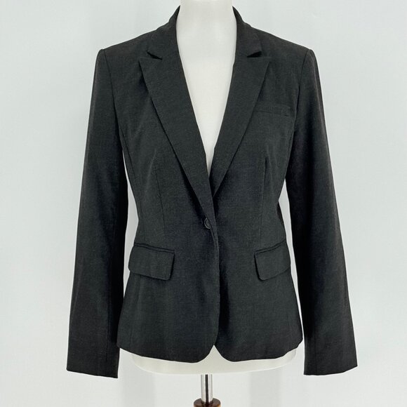Banana Republic Jackets & Blazers - Banana Republic Womens Dark Gray Blazer Jacket 6P Petite Polyester Blend